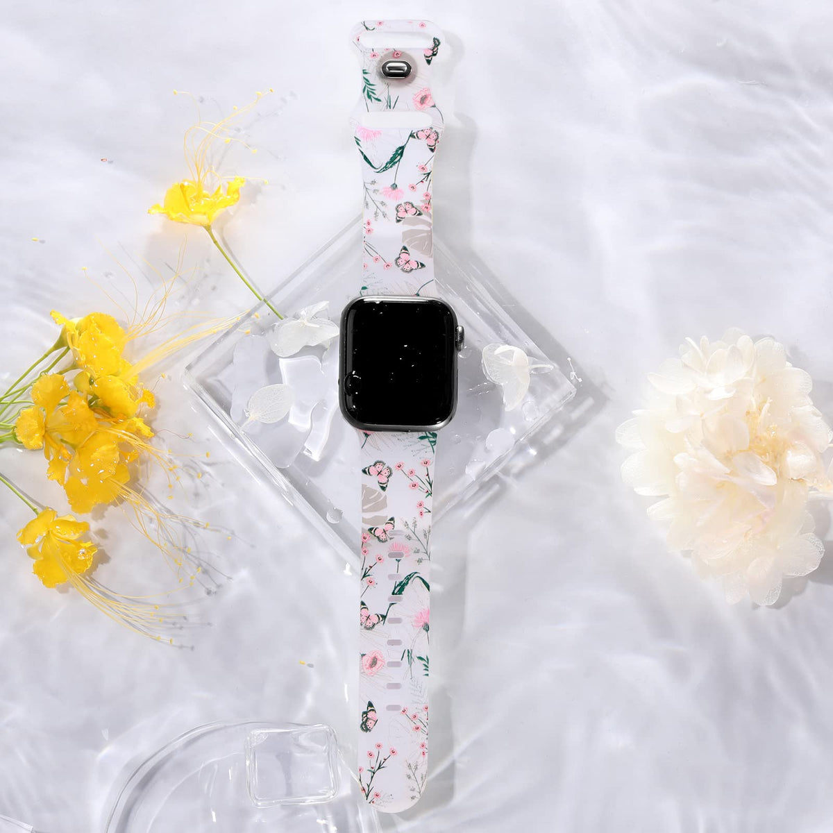 Bransoletka Apple Watch damska w kwiatowy wzór