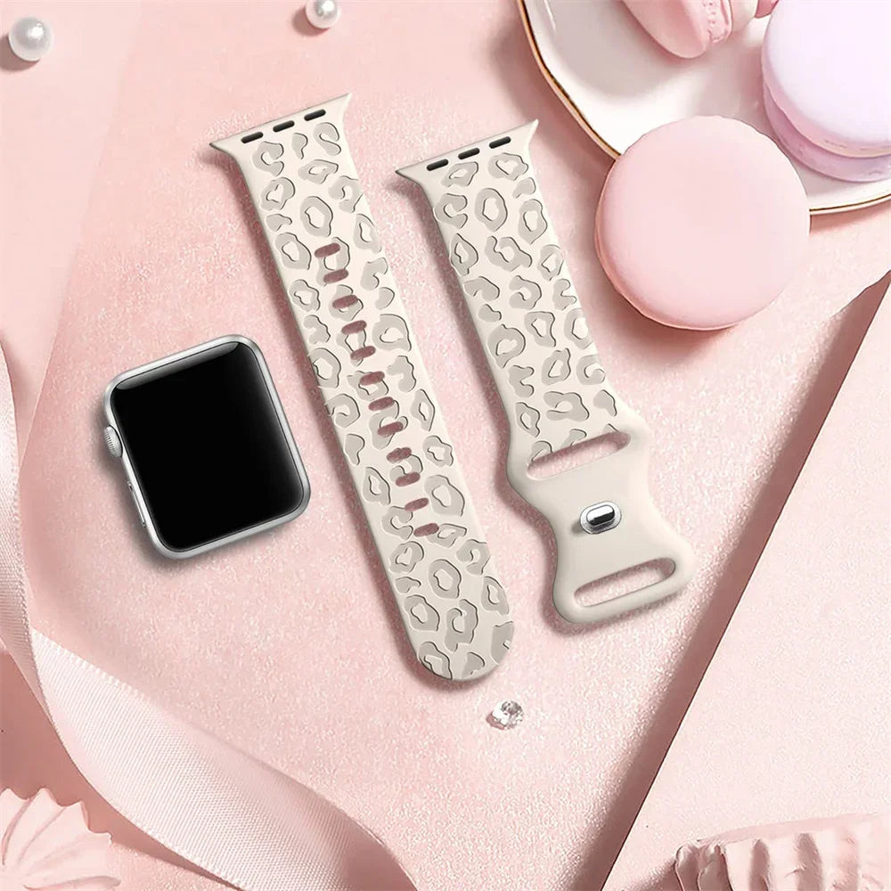 Pasek Apple Watch we wzór lamparta