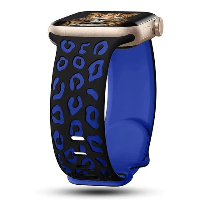 Bransoletka Apple Watch w niebieski wzór lamparta