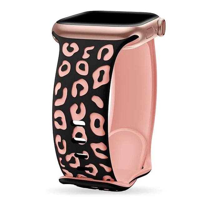 Bransoletka Apple Watch w różowy wzór lamparta