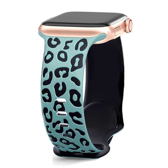 Bransoletka Apple Watch w cyjanowy wzór lamparta
