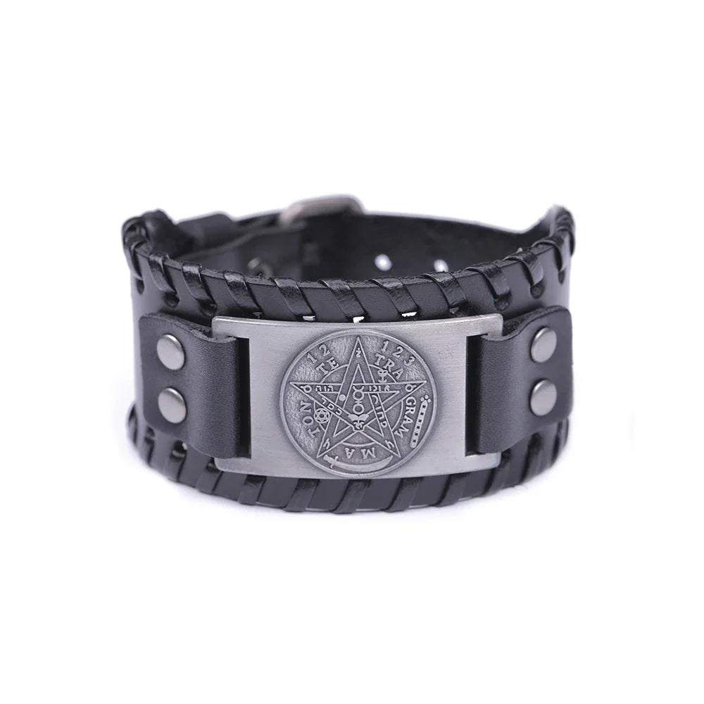 Bransoletka Skórzana Pentagram Czarodziejstwo Bransoletka Wicca 5