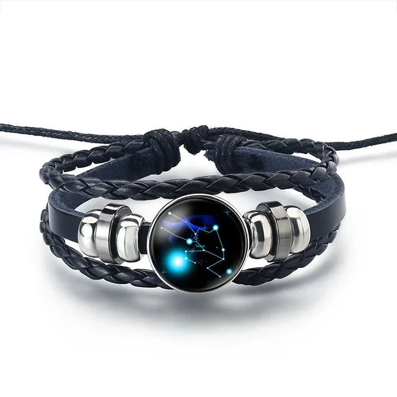 Bransoletka skórzana znak zodiaku 12 konstelacji byk