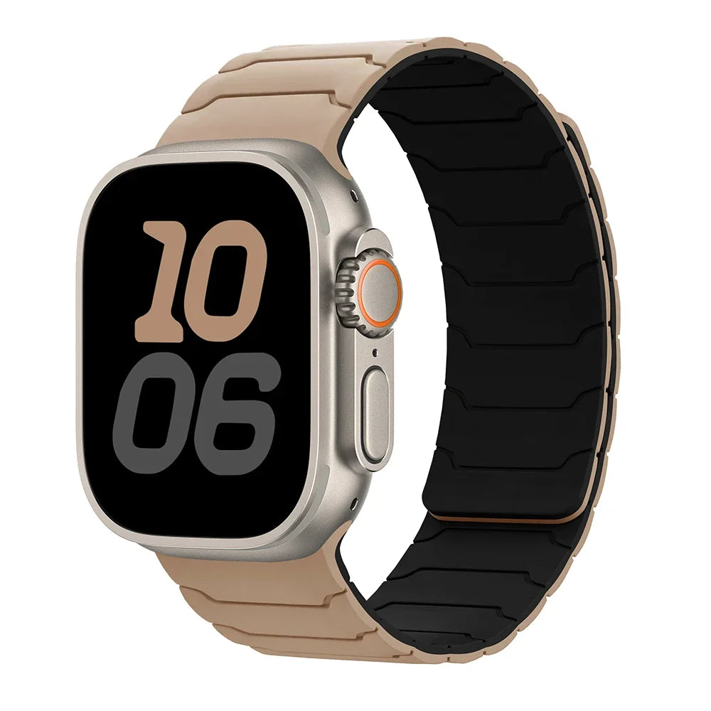Magnetyczny pasek zamienny do Apple Watch beżowo-czarny