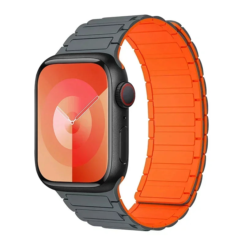 Magnetyczny pasek zastępczy do Apple Watch szaro-pomarańczowy