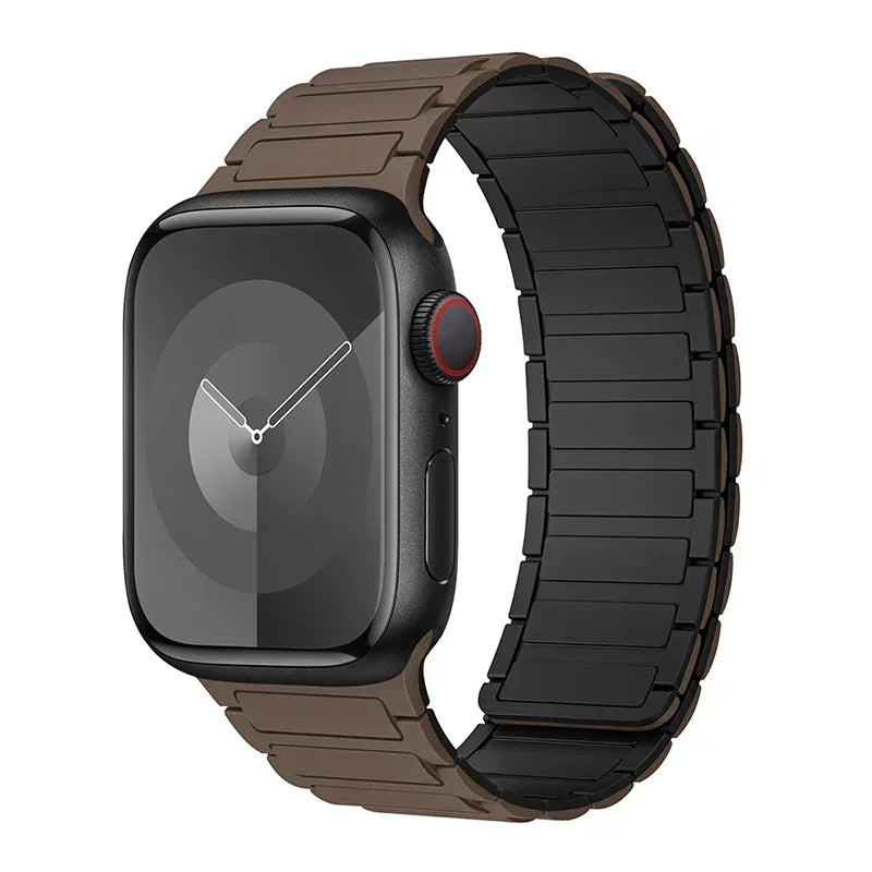Magnetyczny pasek zastępczy do Apple Watch brązowo-czarny
