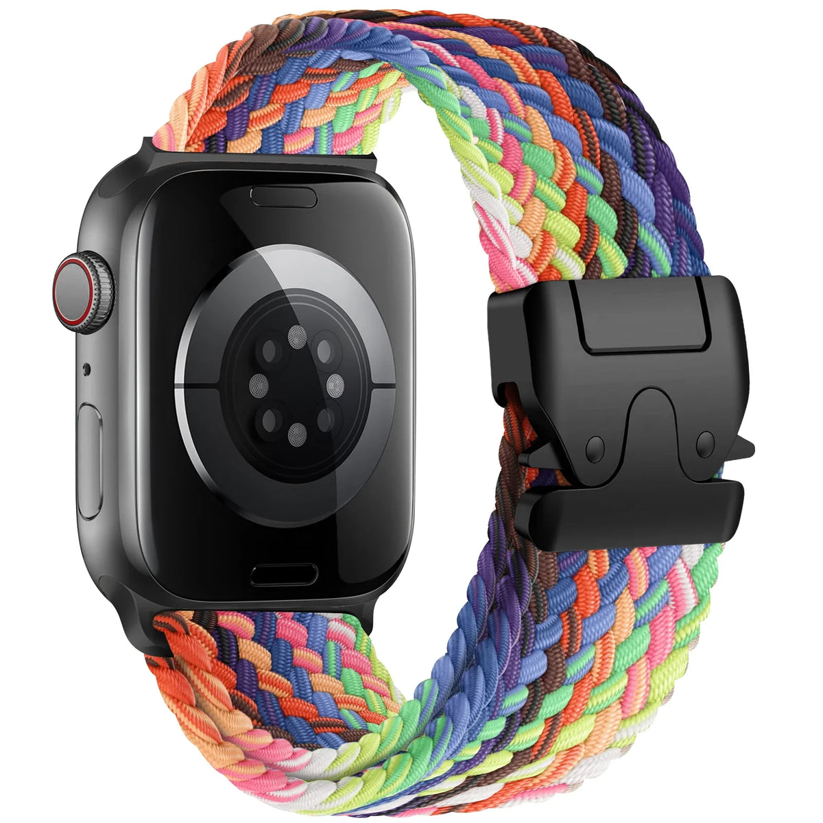 Pasek zamienny do Apple Watch z tęczowej linki spadochronowej