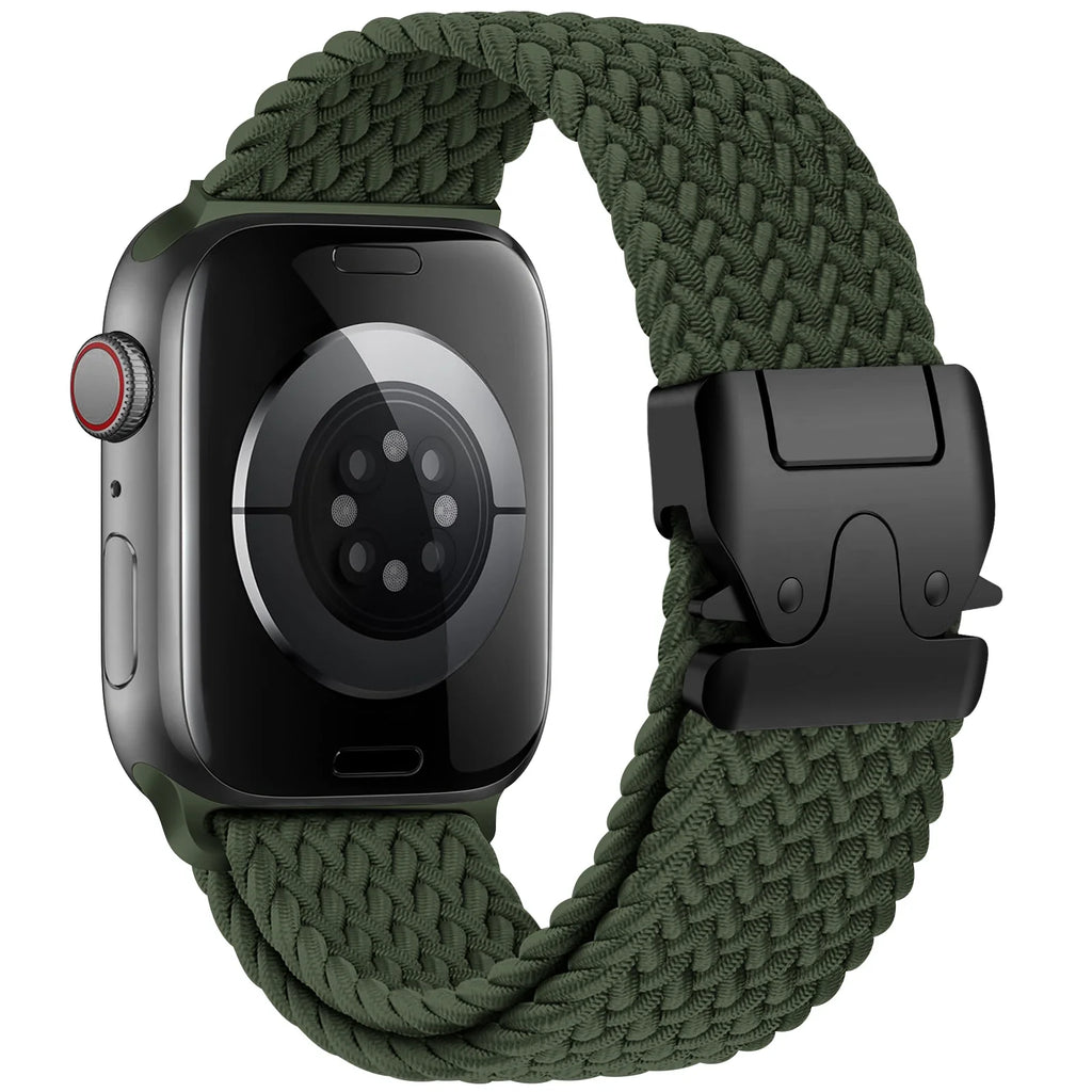 Pasek zamienny do Apple Watch z zielonej linki spadochronowej