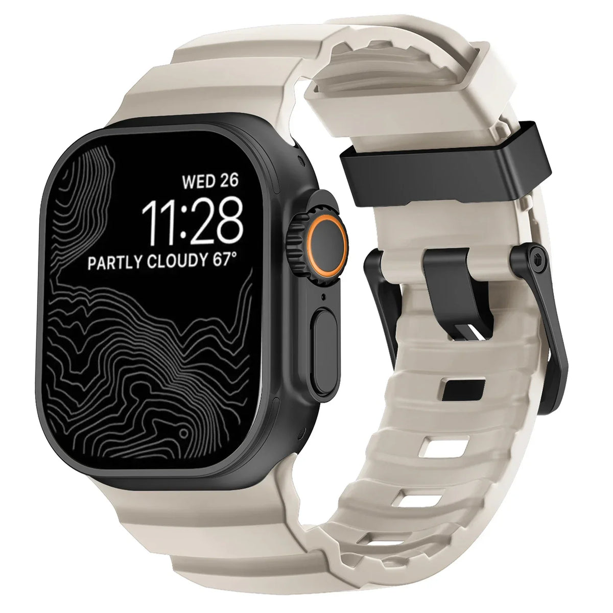 Gruby silikonowy pasek zamienny do Apple Watch biały
