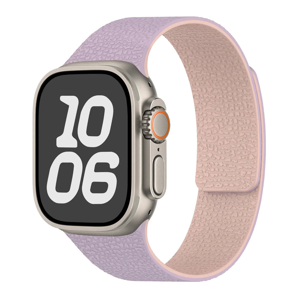 Wymienny magnetyczny pasek silikonowy do Apple Watch w kolorze różowo-fioletowym