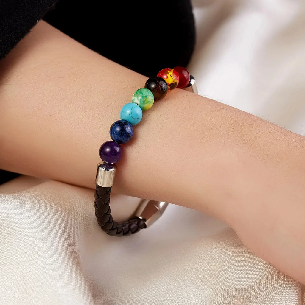 Bransoletka z liny i kamieni 7 czakr