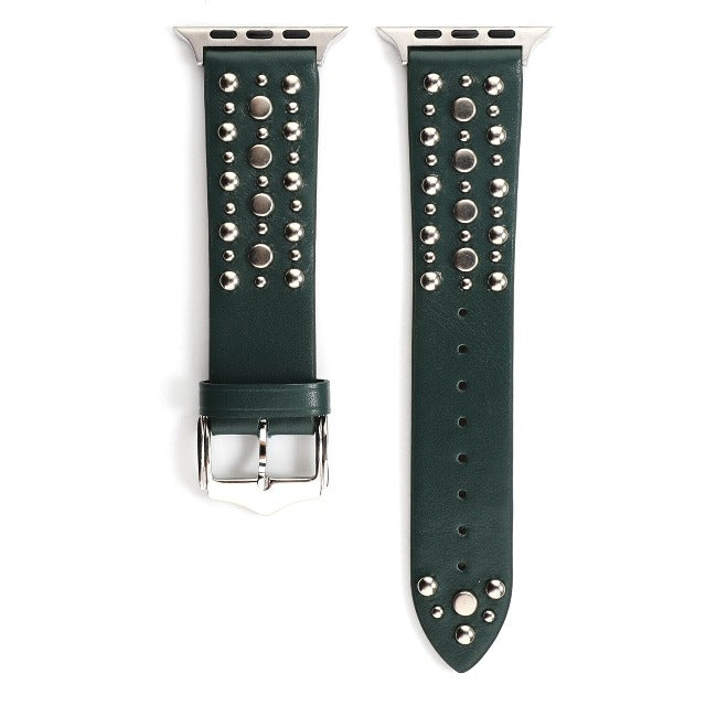 Skórzany pasek z nitami do Apple Watch