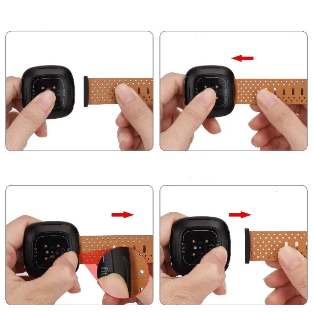 Pasek skórzany do zegarka Fitbit Versa 3 Versa 4 Sense 2