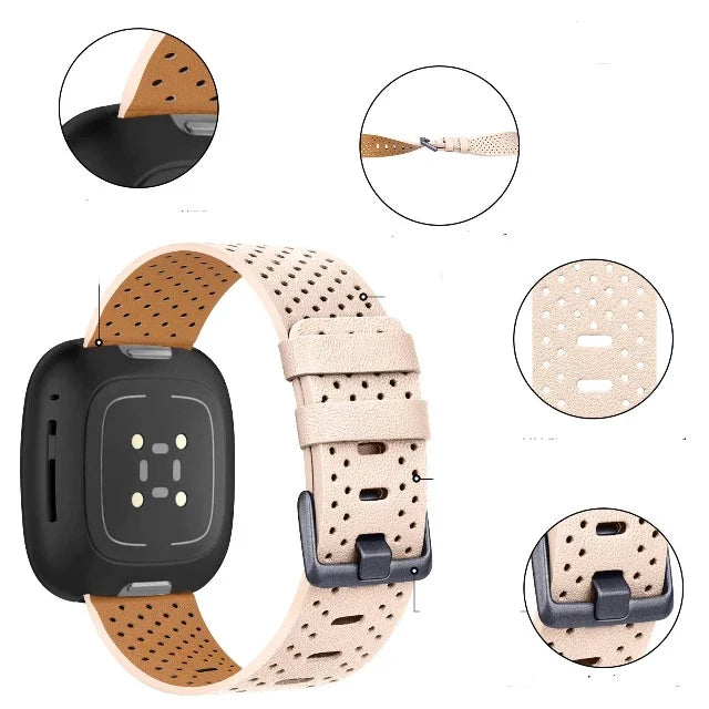 Pasek skórzany do zegarka Fitbit Versa 3 Versa 4 Sense 2