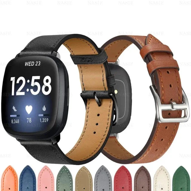 Skórzana bransoletka do zegarka Fitbit Versa 3 Versa 4 Sense 2