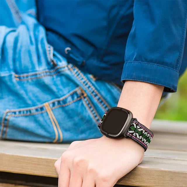 Elastyczny pasek nylonowy do Fitbit Versa 3 Versa 4 Sense 2