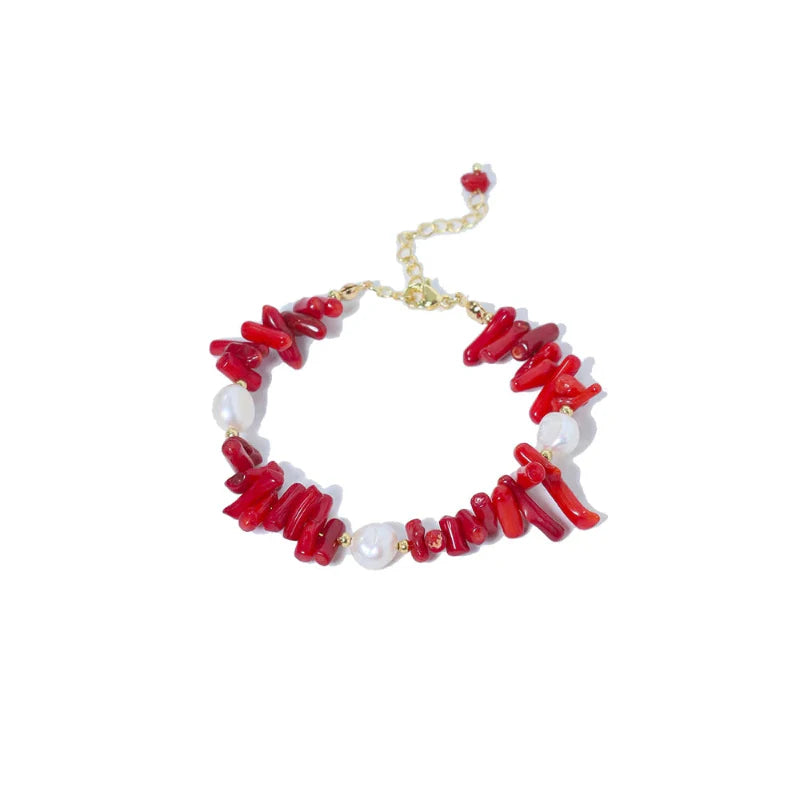 Bransoletka z koralu i pereł