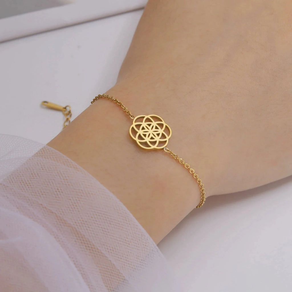 Bransoletka Mandala Geometria Święta Kobieta złoto