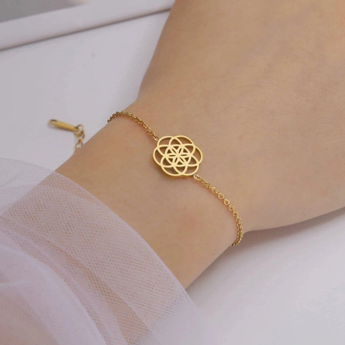 Bransoletka Mandala Geometria Święta Kobieta złoto