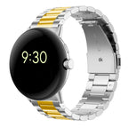 Bransoleta zegarka ze stali hartowanej Smartwatch Google Pixel Watch 1 & 2 srebrno-złota