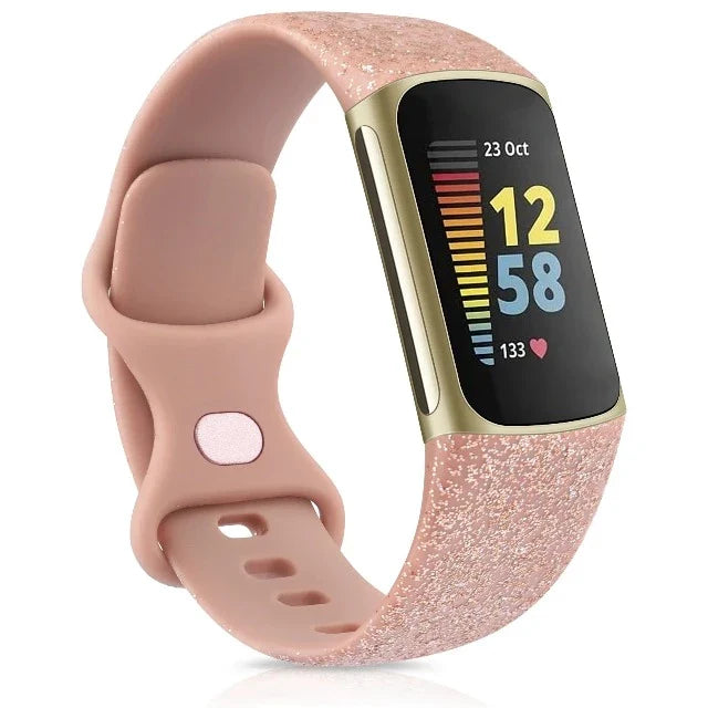 Bransoletka do zegarka Fitbit Charge 5 błyszczące różowe złoto