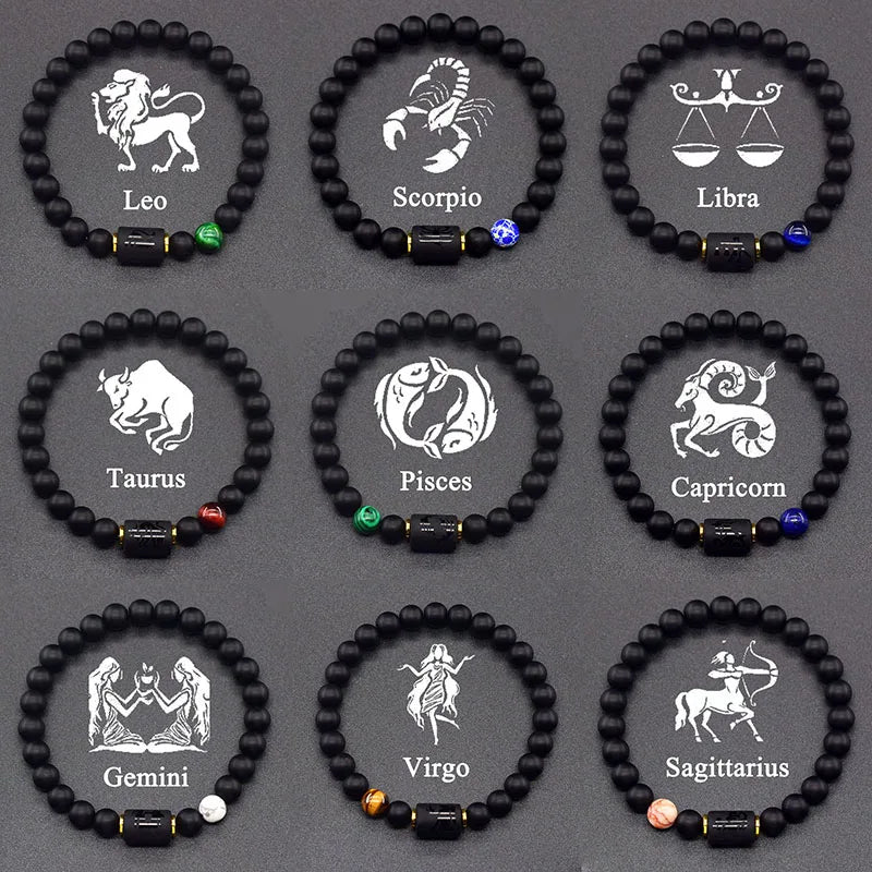 Czarna bransoletka znak zodiaku Astro czarna 12 konstelacji