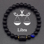 Czarna bransoletka znak zodiaku Astro czarna 12 konstelacji waga