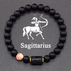 Czarna bransoletka znak zodiaku Astro czarna 12 konstelacji strzelec
