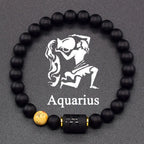 Czarna bransoletka znak zodiaku Astro czarna 12 konstelacji wodnik