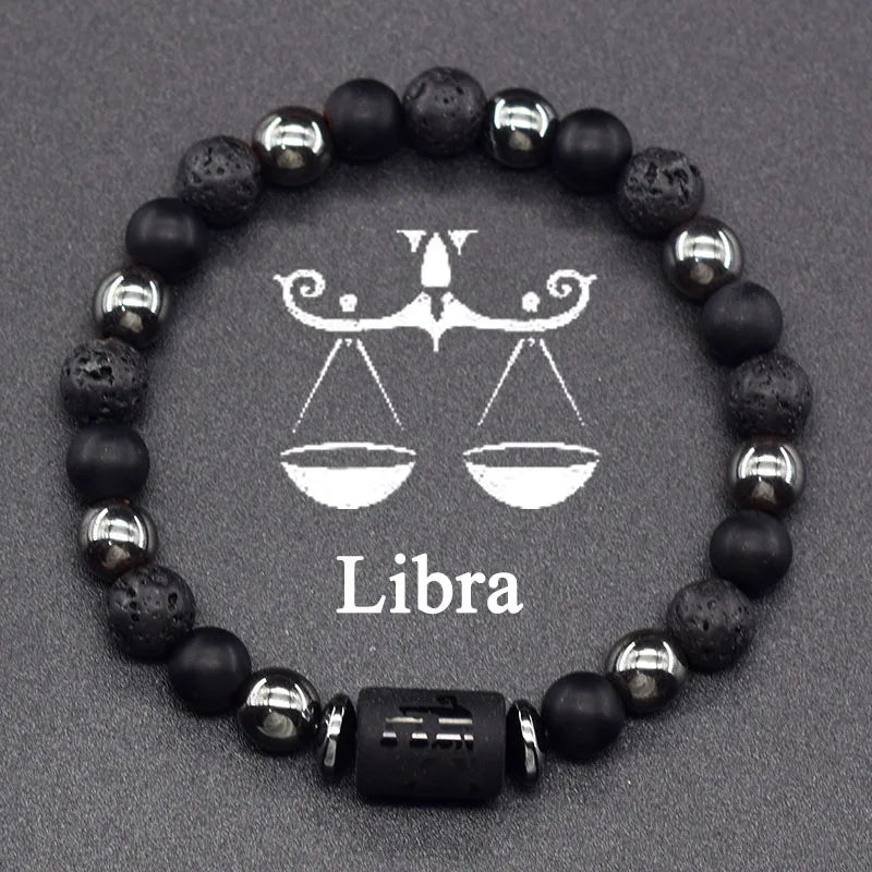 Bransoletka z koralików z znakami zodiaku 12 konstelacji