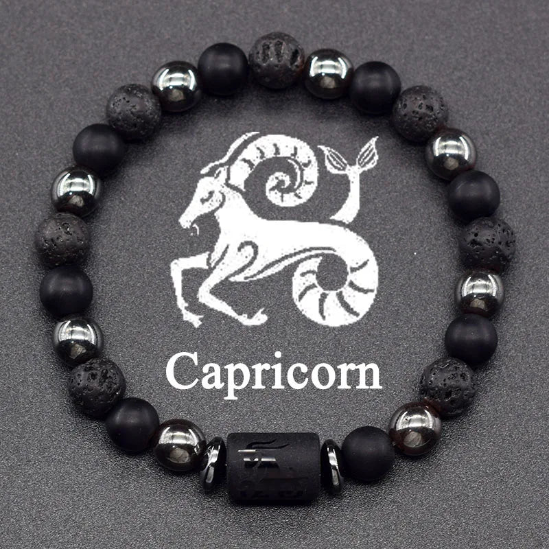 Bransoletka z koralików z znakiem zodiaku 12 konstelacji koziorożec
