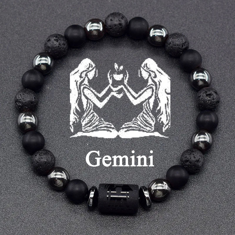 Bransoletka z koralików z znakiem zodiaku 12 konstelacji bliźnięta