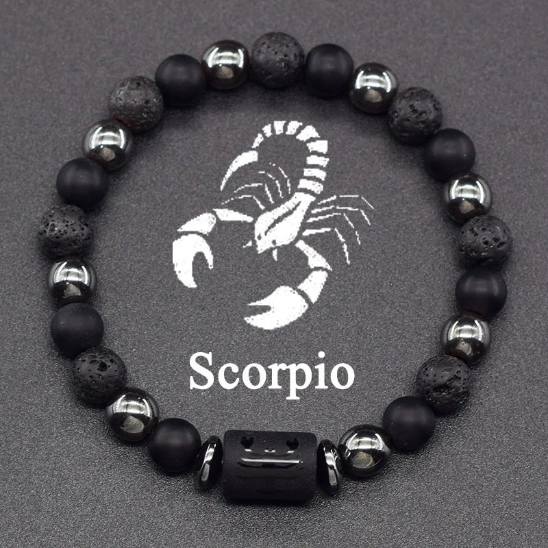 Bransoletka z koralików z znakiem zodiaku 12 konstelacji skorpion