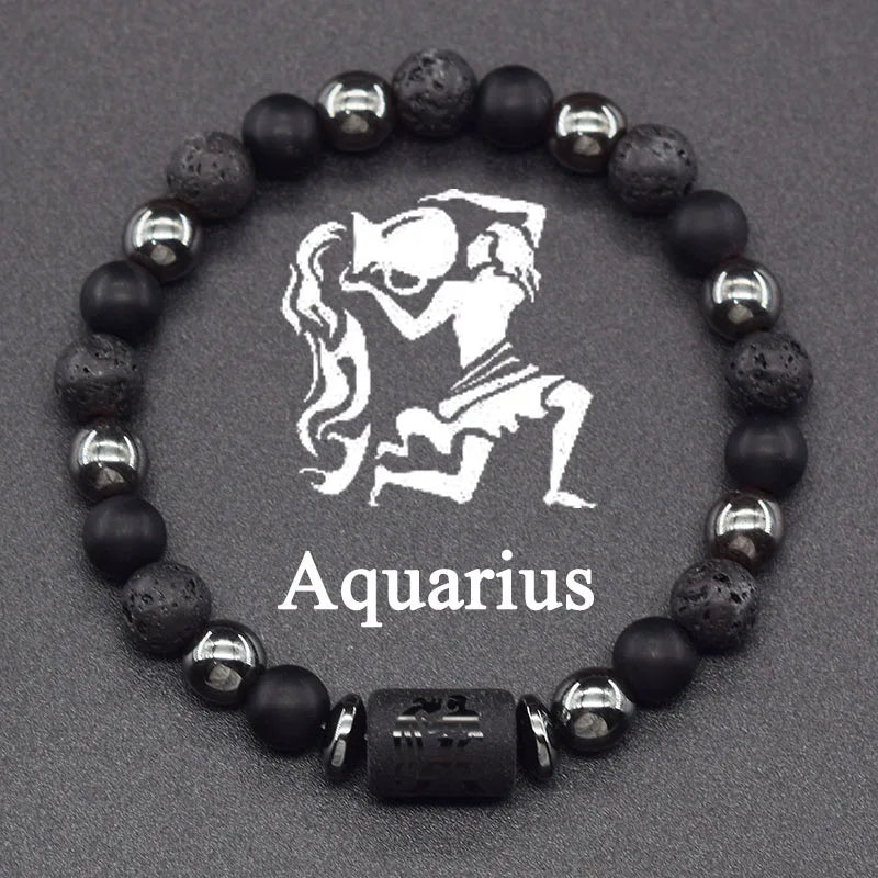 Bransoletka z koralików z znakiem zodiaku 12 konstelacji wodnik