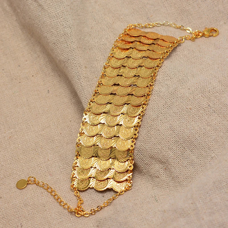 Bransoletka dla arabskiej kobiety muzułmańskiej islam złoto potrójna