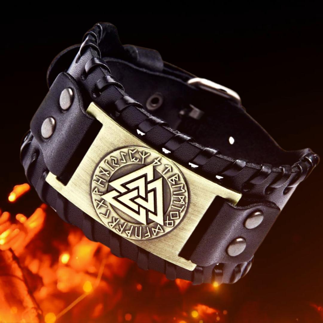 Bransoletka Wikingów Valknut czarna