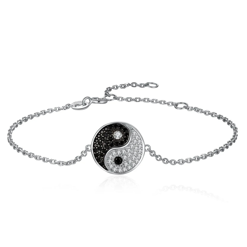 Bransoletka Yin Yang z cyrkoniami