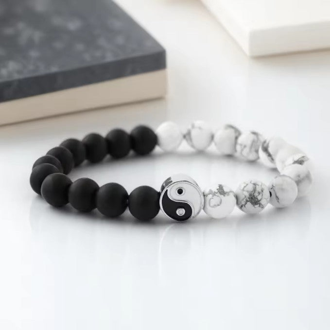 Bransoletka Yin Yang Bicolor Mężczyzna kobieta 
