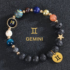 Bransoletki z kamienia lawowego 12 konstelacji znaków zodiaku bliźnięta
