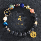 Bransoletki z kamienia lawowego 12 konstelacji znaków zodiaku lew