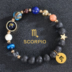 Bransoletki z kamienia lawowego 12 konstelacji znaków zodiaku skorpion