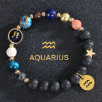 Bransoletki z kamienia lawowego 12 konstelacji znaków zodiaku wodnik