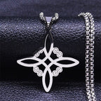 Naszyjnik Amulet Ochronny Węzeł Czarownicy srebrny