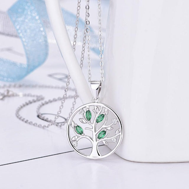 Naszyjnik Drzewo Życia dla kobiet zielony