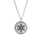 Naszyjnik z zawieszką w kształcie sześcianu Metatron srebrny