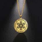 Naszyjnik z zawieszką w kształcie sześcianu Metatron złoty