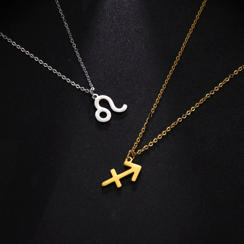 Naszyjnik z pozłacaną zawieszką znaku zodiaku