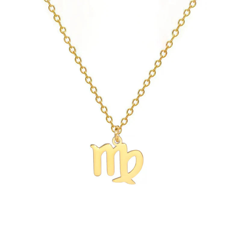Naszyjnik z pozłacaną zawieszką znaku zodiaku