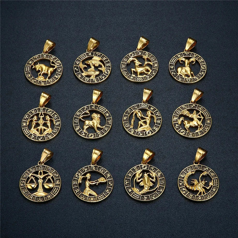 Naszyjnik z zawieszką znaku zodiaku astrologicznego