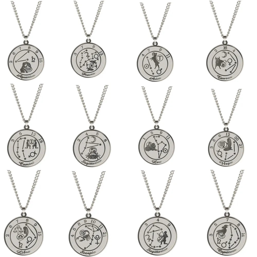 Naszyjnik z zawieszką znaku zodiaku dla mężczyzny lub kobiety